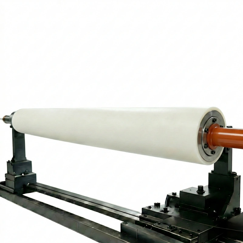 Heat and chemical resistant FKM rubber roller, Viton equivalent for industrial use.