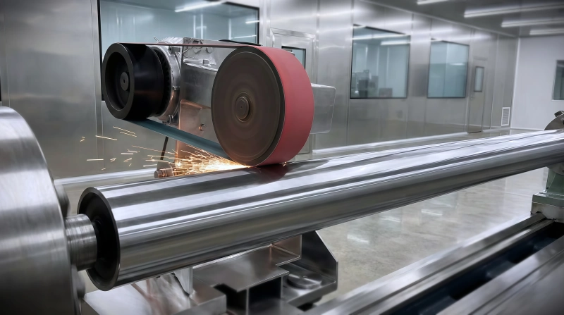 High precision rubber roller grinding process for smooth surface