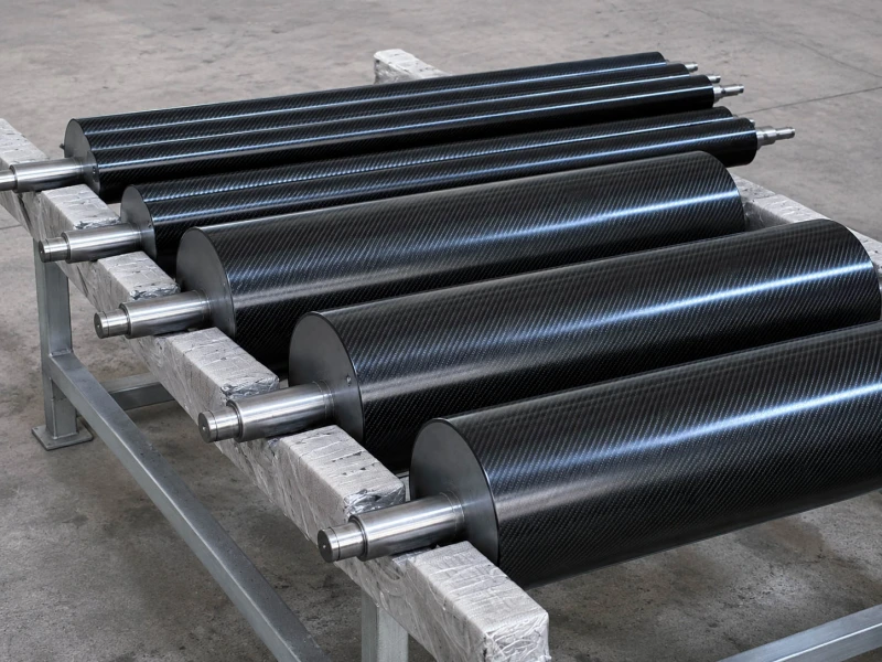 Black conductive rubber rollers with machined steel shafts
