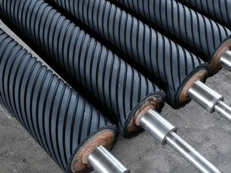 spiral grooved rubber rollers