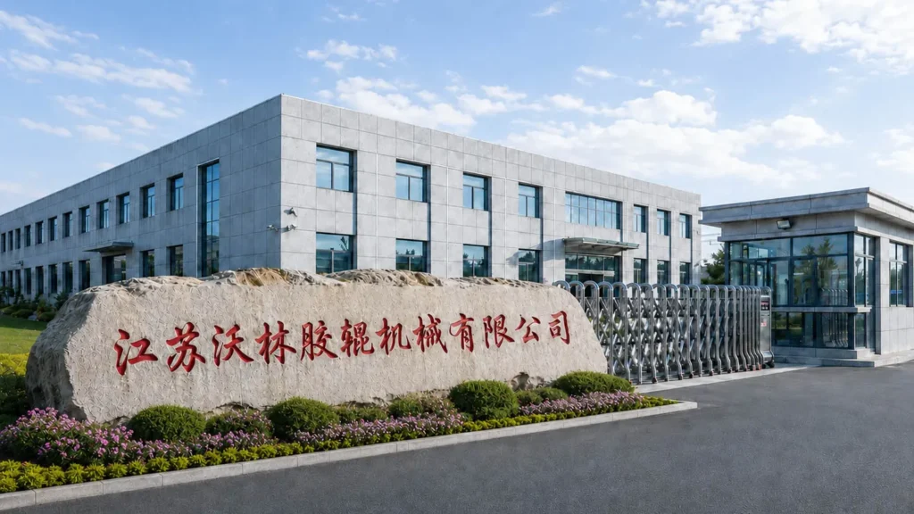 Jiangsu Wolin Rubber Roller Machinery factory building and entrance