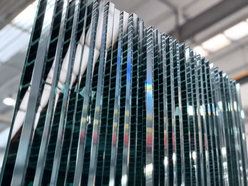 Glass sheets in processing factory