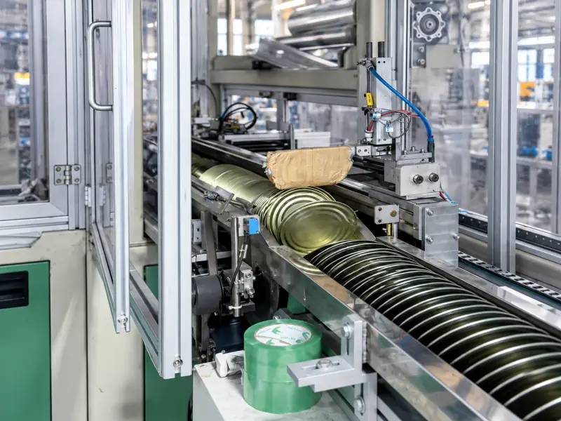 Metal can end conveyor system
